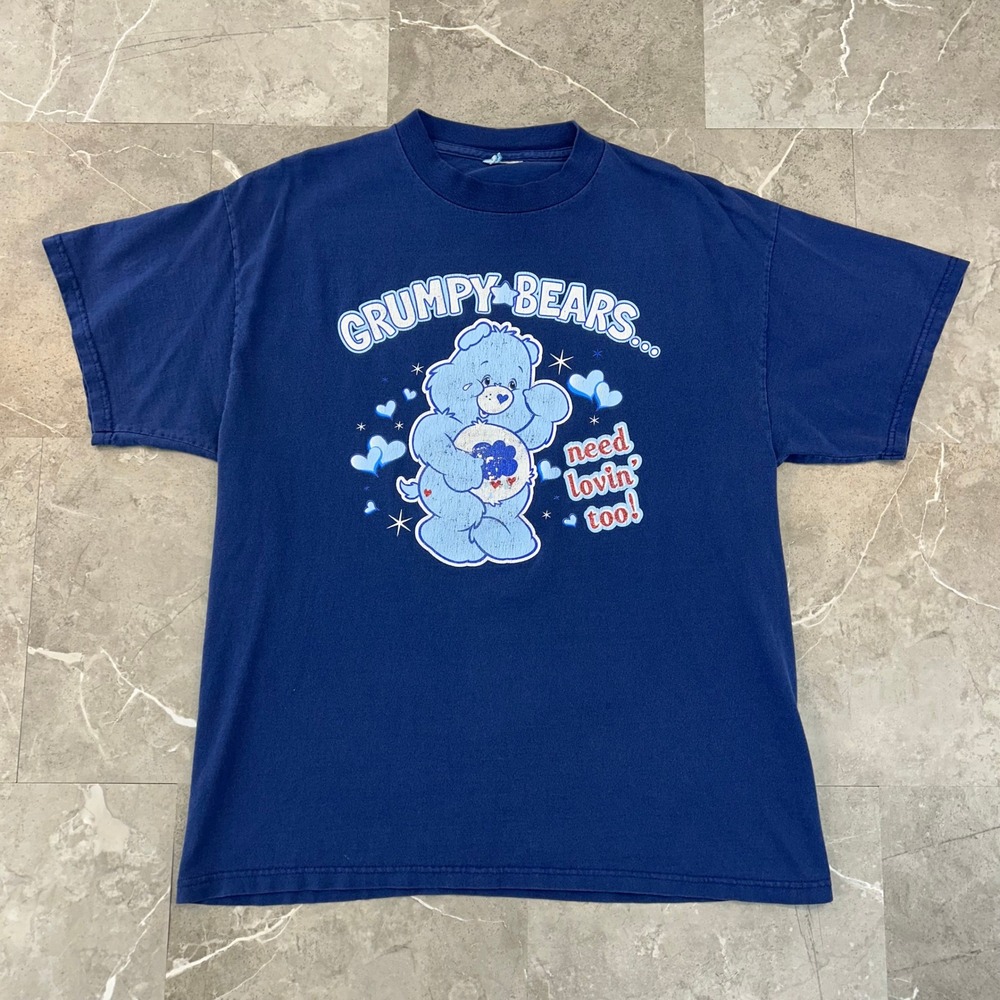 90s Vintage Care Bears Graphic Tee Mens Large Grumpy Bears Need Lovin Too Shirt
